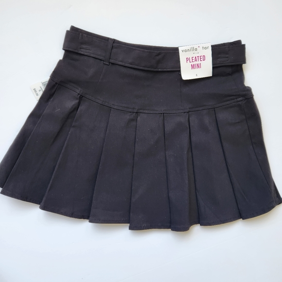 School Girl Pleated Mini Skirt Black Belted Prep School Preppy Academia Small - Picture 5 of 16